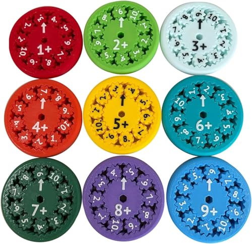 Math Fidget Spinners, Math Fact Fidget Spinner, Multiplication and Division Fidget Spinner Toy for Kids, Stimmers and Fidgeters Who Are Learning Math (Add Or Subtract 9pcs) von Dujuanus