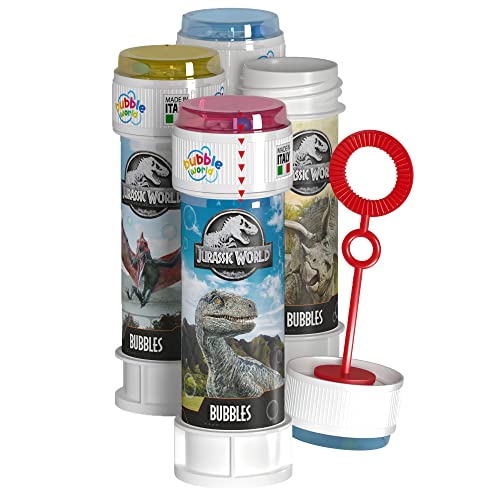 DULCOP - Jurassic Park/Jurassic World Seifenblasen - 60 ml - 047335 - Mehrfarbig - Kunststoff - Offizielle Lizenz - Kinder Spielzeug - Outdoor Spiel - Ab 3 Jahren von Dulcop