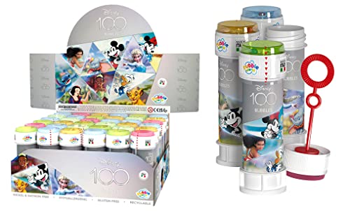 DULCOP - Pack mit 36 Blasen 100 Jahre Disney - Seifenblasen - 60 ml - 047331PA - Mehrfarbig - Kunststoff - Offizielle Lizenz - Kinderspielzeug - Outdoor-Spiel - Ab 3 Jahren von DULCOP