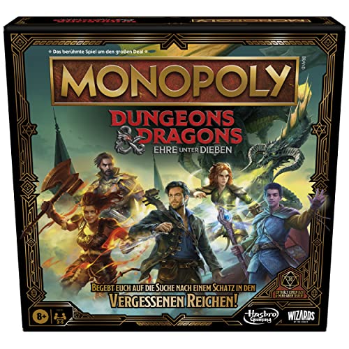 Monopoly Dungeons & Dragons: Ehre unter Dieben Spiel, inspiriert vom Film, Monopoly D&D Brettspiel für 2–5 Spieler von Monopoly