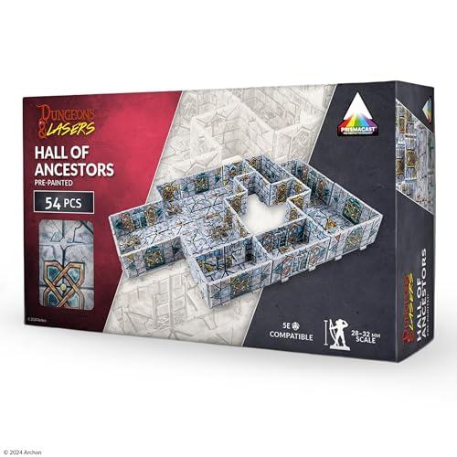 Dungeons & Lasers Halls of Ancestors Terrain-Set für DND- und Tabletop-RPG-Spiele – vorlackiert mit Prismacast-Technologie – 5E kompatibel mit 28 mm-32 mm Miniaturen – schnelle Montage von Dungeons & Lasers