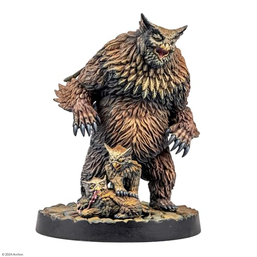 Dungeons & Lasers Owlbear Family Miniatur mit malerischer Basis - Minifigur zur Verwendung mit DND- und 5E-kompatiblen RPG-Spielen - unlackiert und unmontiert von Dungeons & Lasers