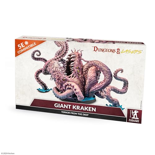 Dungeons & Lasers Riesige Kraken-Miniatur-Figur – großes 130 mm großes Modell mit malerischer Basis für die Verwendung mit DND- und 5E-kompatiblen RPG-Spielen – unlackiert und unmontiert von Dungeons & Lasers