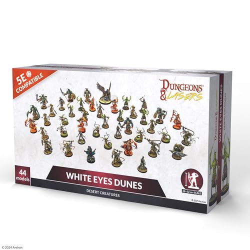 Dungeons & Lasers White Eyes Dunes Desert Creatures – DND-Miniaturen mit malerischen Basen – unbemalt, unmontiert – ab 14 Jahren von Dungeons & Lasers