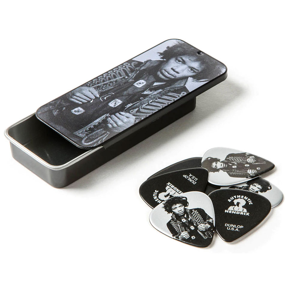 Dunlop Jimi Hendrix Mankowitz Pick Tin, Heavy Plektrum von Dunlop