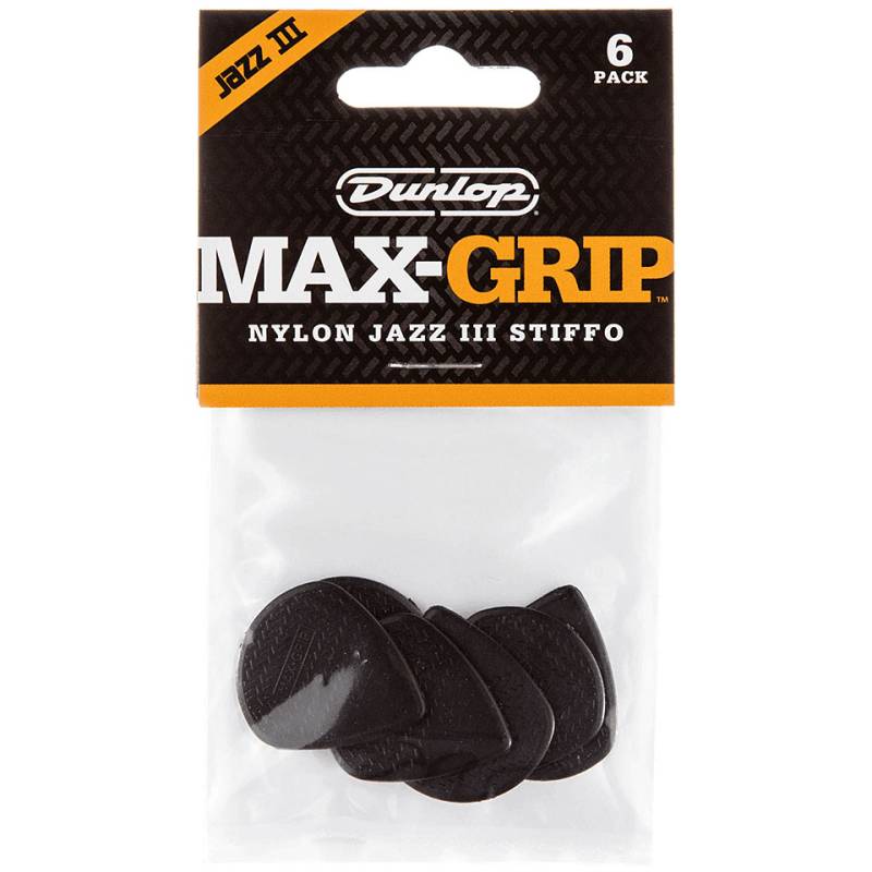 Dunlop Max-Grip Jazz III Stiffo (6 pcs) Plektrum Dunlop Max-Grip Jazz III Stiffo (6 pcs) Plektrum von Dunlop