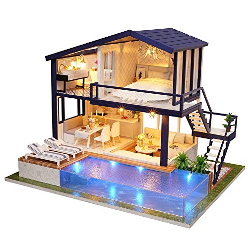 DIY Mini Dolls House Kit mit Green House Möbel und dekorative LED Ornament für kleine Kinder (ohne Staubschutz) von Duokon