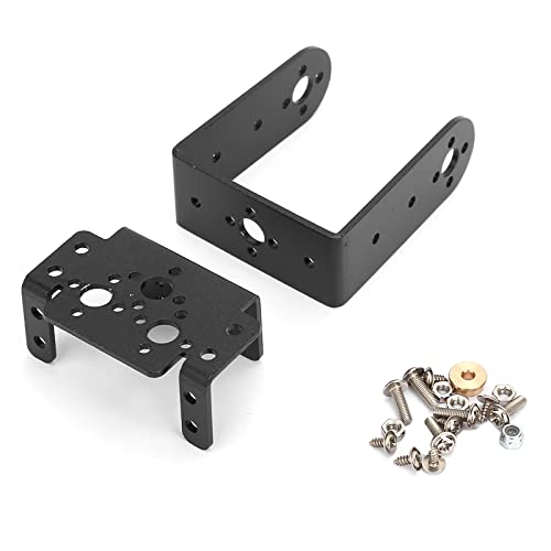 Pan Tilt Servo Bracket Sensor Mount Kit, Multifunktions-Servomotorhalterung mit U-förmiger Halterung Importierte Schalenlagermuttern und Schrauben für Roboterautoboot von Duokon