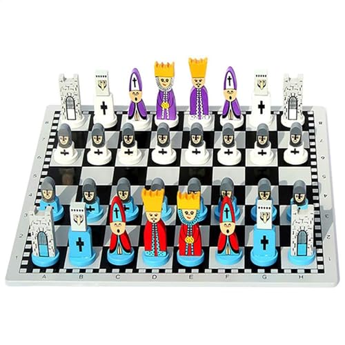 Wooden Chess Set Interactive Educational Toys, Travel Portable Chess Game Sets, for Kids and Adults von Duqulle