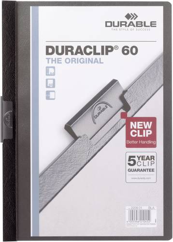 Durable Klemmmappe DURACLIP 60 - 2209 220901 DIN A4 Schwarz von Durable