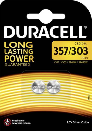 Duracell Knopfzelle 357 1.5V 2 St. 170 mAh Silberoxid 357/303 von Duracell