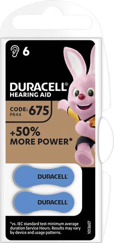 Duracell Hörgerätebatterie ZA 675 1.45V 6 St. 630 mAh Zink-Luft 675AC von Duracell