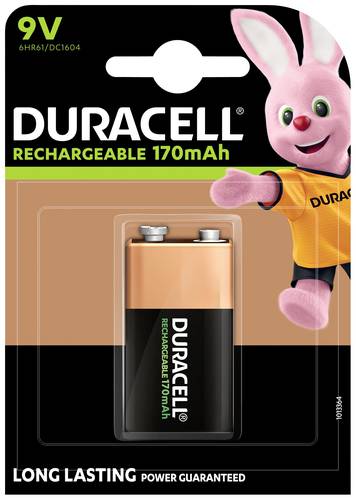 Duracell 9V Block-Akku NiMH 170 mAh 8.4V 1St. von Duracell