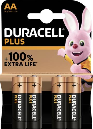 Duracell Plus-AA K4 Mignon (AA)-Batterie Alkali-Mangan 1.5V 4St. von Duracell