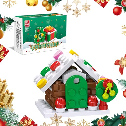 Durdiiy Weihnachtsbauset, Bausteine Modell,Spielzeug,kreatives Set zum Bauen,DIY Kinderspielzeug, Kompatibel für Mädchen und Jungen Geschenk zu Weihnachten für Mädchen und Jungen (Weihnachtshütte) von Durdiiy