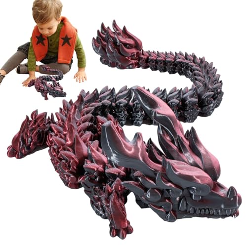 Duroecsain 3D Printed Dragon Fidget Toy 3D Printed Dragon Fidget Toy 3D Printing Drache Drache Toy Full Gelenk Fidget Toy 3D Flexible Gelenke Dekoration von Duroecsain