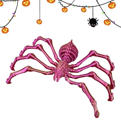 Duroecsain 3D-gedruckte Spinne, 3D-Gelenkspinne, künstliche Spinnen-Figuren mit Gelenken, Büro-Spielzeug für Erwachsene, zum Stressabbau, Halloween-Dekoration von Duroecsain