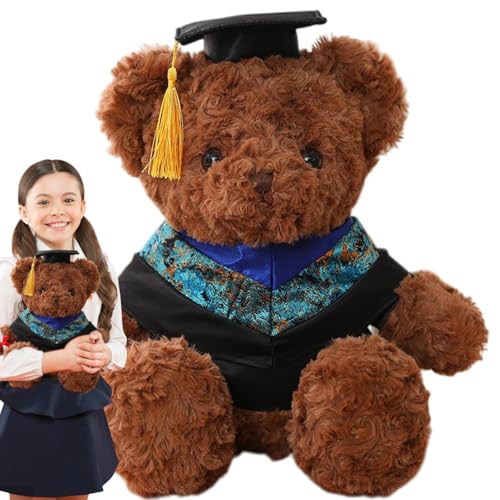 Duroecsain Abschlussbär Plüsch, Abschluss -Stofftier - Huggable dekoratives Puppenkissen | Graduation Plüschbär Stofftiere mit und Kleidung für Freunden Verwandte College High School Party von Duroecsain