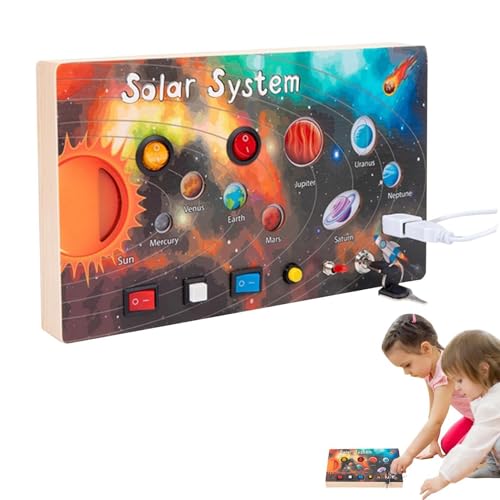 Duroecsain Aktivitätssensorische Platine, Solarsystemspielzeug - Buntes Kinder Lernen Board Outer Space,Reisespiele Lernspielzeug, Auge-Hand-Koordinationstool für Mädchen von Duroecsain