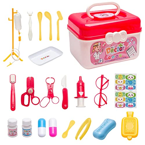 Duroecsain Arzttasche für Kinder | 23-teiliges Spielzeugset, Spielzeug-Doktor-Set, Stethoskop, Spielhaus, Aufbewahrung Box – Simulation Doctor Supplies Toy Boy Girl Box für Geschenke ab 3 Jahren von Duroecsain