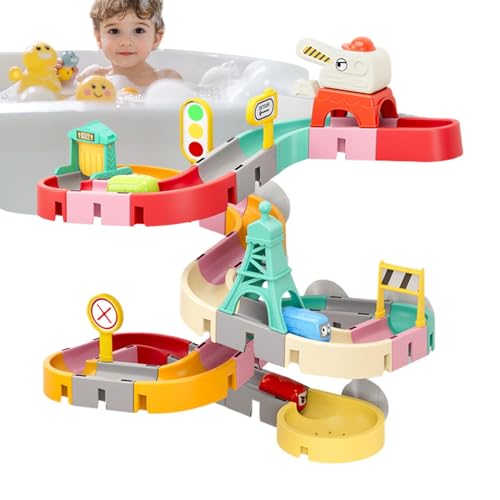 Duroecsain Bades Spielzeug für Kinder, Badewater Water Slide Toy | Slippery Slide Track Spaß für Babyparty - Saugnapfbecher interaktives rutschiges Badspielzeug für Kinder im Alter von 4 bis 8 Jahren von Duroecsain