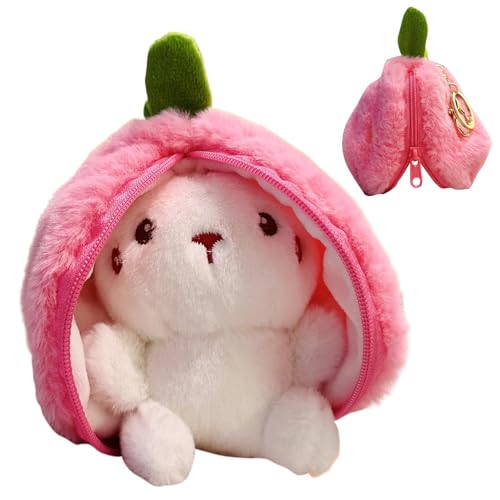 Duroecsain Bunny Stuffed Puppe, Plüsch Bunny Toy - Weiche Reversible gefüllte Kaninchenmodell | Komfortable Touch Plüsch Bunny Puppe für Wohnzimmer, Schlafzimmer, Kinderzimmer, Tisch, Schreibtisch von Duroecsain