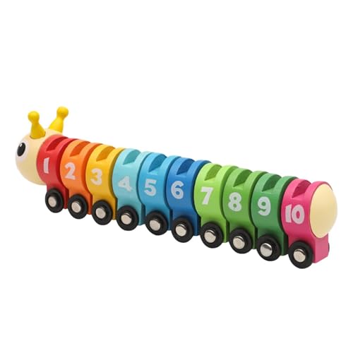 Duroecsain Caterpillar Counting Toy, Caterpillar Counting Classic Toy | Mathematikspielzeug kognitiver Bildung - Farbanerkennung des Zählspiels, farbenfroher Radzug für Schulunterricht Ausbildung von Duroecsain