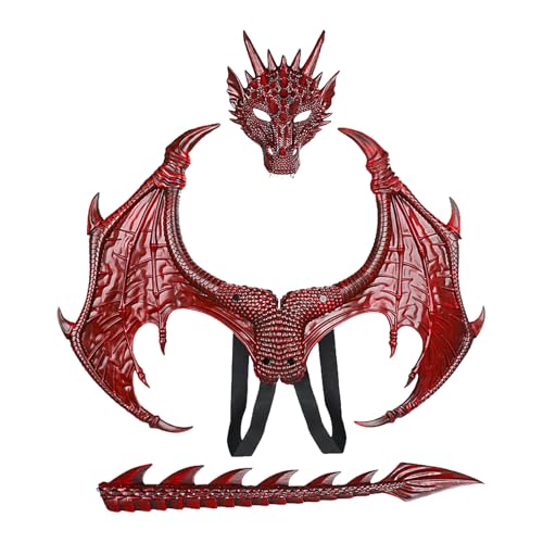 Duroecsain Drachenkostüm Für Kleinkinder - Halloween Zubehör & Requisiten,Bequemes Halloween Drachenkostüm-Set für Kinder für Maskerade, Cosplay, Karneval und Bühne Duroecsain Drachenkostüm Für Kleinkinder - Halloween Zubehör & Requisiten,Bequemes Halloween Drachenkostüm-Set für Kinder für Maskerade, Cosplay, Karneval und Bühne von Duroecsain
