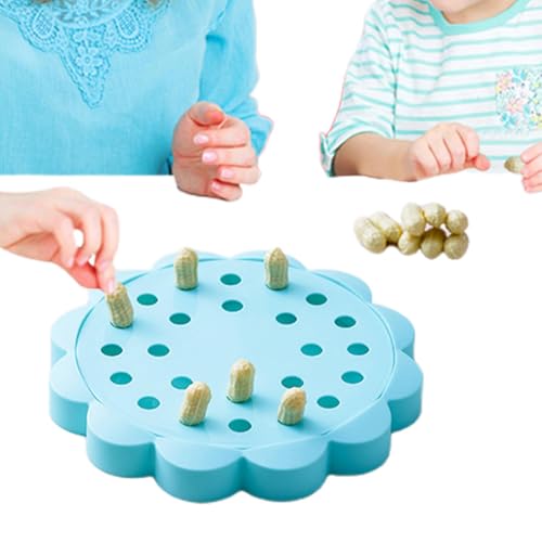 Duroecsain Erdnussschach mit Magneteffekt, Schachspiel mit Magnet | Tischplatten-Magneteffekt-Set | Unterhaltungs-Familien-Puzzle-Spielzeug-Brettspiel-Set für Reisen, Camping von Duroecsain