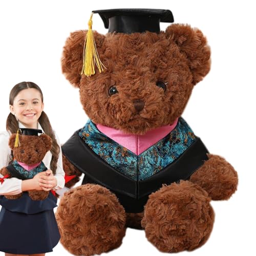 Duroecsain Graduation Teddybär, Plüschtier, Abschlusstier, weich, Cartoon, niedlich, Plüschtier aus Plüsch, Teddybär mit Kleidung und Hut Duroecsain Graduation Teddybär, Plüschtier, Abschlusstier, weich, Cartoon, niedlich, Plüschtier aus Plüsch, Teddybär mit Kleidung und Hut von Duroecsain