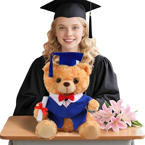 Duroecsain Graduierungsplüsch, 25 cm, Geschenk für Kindergarten, Grundschule und Mittelschule, festliches Detail mit Mütze und Toga für Kinder, Mädchen und Duroecsain Graduierungsplüsch, 25 cm, Geschenk für Kindergarten, Grundschule und Mittelschule, festliches Detail mit Mütze und Toga für Kinder, Mädchen und von Duroecsain