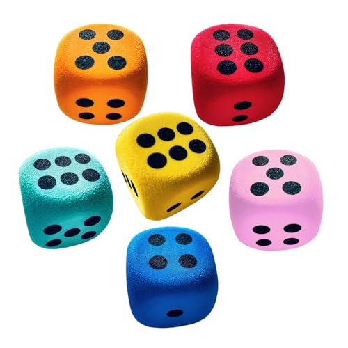 Duroecsain Große Würfel aus Schaumstoff, 6 bunte Würfel, 3,8 cm, sicheres Spielzeug, abgerundete Kanten, ab 3 Jahren, pädagogisches Werkzeug für Zuhause, Camping, Schule, Reisen, Familie Duroecsain Große Würfel aus Schaumstoff, 6 bunte Würfel, 3,8 cm, sicheres Spielzeug, abgerundete Kanten, ab 3 Jahren, pädagogisches Werkzeug für Zuhause, Camping, Schule, Reisen, Familie von Duroecsain