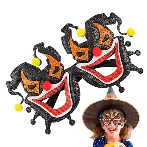 Duroecsain Halloween-Kostümbrille, Cosplay-Brille für Frauen | Lustige Halloween-Kostüm-Brille | Kreative Partybrille für Rollenspiele, Party-Stimmungsbrille im Clown-Design von Duroecsain