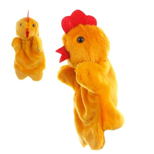 Duroecsain Handpuppe Huhn,Tierhandpuppen,Weiches gefülltes Hühnerfingerspielzeug | Huhn-Plüschtier-Spielzeug, Plüschtier-Handpuppen, weiche Puppen zum Geschichtenerzählen, Rollenspielen, Unterrichten von Duroecsain