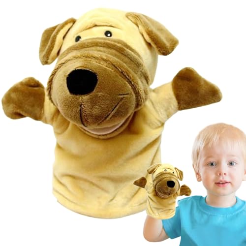 Duroecsain Handpuppen für Kinder,Tierhandpuppen - Hundepuppe Plüschpuppe | Interaktives Hunde-Plüschspielzeug, Kinderpuppen-Stofftier mit beweglichem Mund zum Spielen und Lernen für Kleinkinder, und von Duroecsain