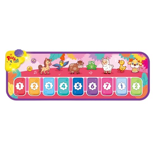 Duroecsain Keyboard-Spielmatte, Kinder-Klaviermatte - Klavier-Touch-Spielmatte | Klavier-Tier-Touch-Spielmatte, Musik-Klaviertastatur-Tanzmatte mit integrierten Liedern, lustiges interaktives von Duroecsain