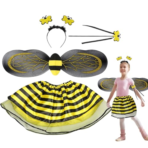 Duroecsain Kid Bee Dress Up | Prinzessin Kleidung mit Flügeln Stirnband - süße Halloween -Accessoires, tun Sie das Spiel Kostüm Set für Kinder Mädchen von Duroecsain