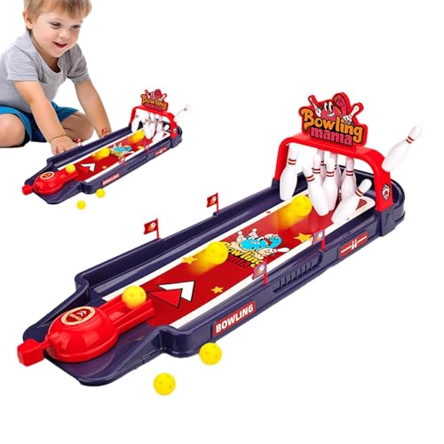 Duroecsain Kinder-Bowling-Set,Bowling-Set für Kinder von 2–5 Jahren,Bowlingspiel, Schreibtischspielzeug | Tischspiele, kleines Bowling-Set für Männer, Frauen, Kinder, Jugendliche, Arbeit oder Schule, von Duroecsain