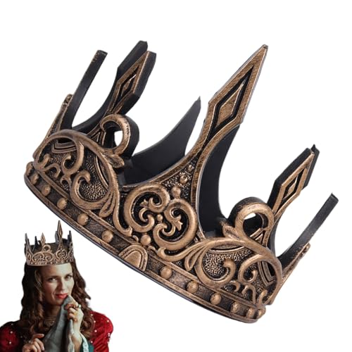 Duroecsain Königskrone, königliche Königskrone | Königliche Prinz-Tiara-Kopfbedeckung,Bühnenaufführungs-Requisiten, mittelalterliche Krone für Halloween-Cosplay, Haarschmuck von Duroecsain