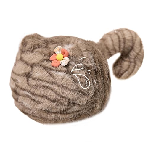 Duroecsain Kuscheltier Katze,Plüschkatze - Kinder-Kuscheltiere Mehrzweck-Kuscheltierpuppe,Weiches Tierdekor-Kissen, gefüllte Plüschpuppe für Kinder und Erwachsene von Duroecsain