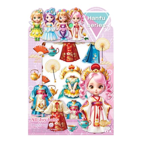 Duroecsain Magnetische Papierpuppen, magnetische Anziehpuppen | Magnet-Outfit, Papierpuppen-Ausschnitte, Kostümkleid - Kreative modische Kleidung, Papierpuppe zum Geburtstag, Weihnachten von Duroecsain