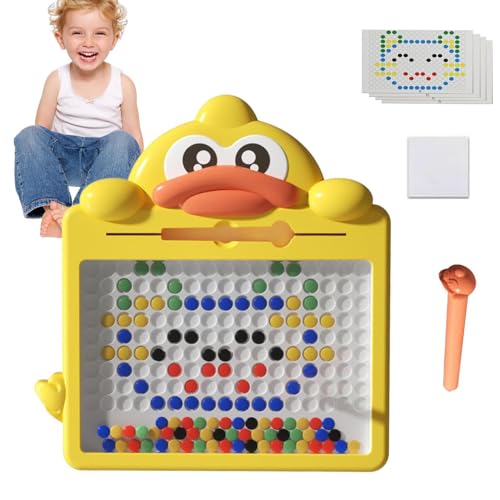 Duroecsain Magnetisches Doodle-Board, Kinder-Magnettafel | Magnetische Punkt-Kunsttafel mit Cartoon-Ente | Reisespielzeug, pädagogisches Magnetstift-Zeichenbrett für, Kinder, Mädchen von Duroecsain