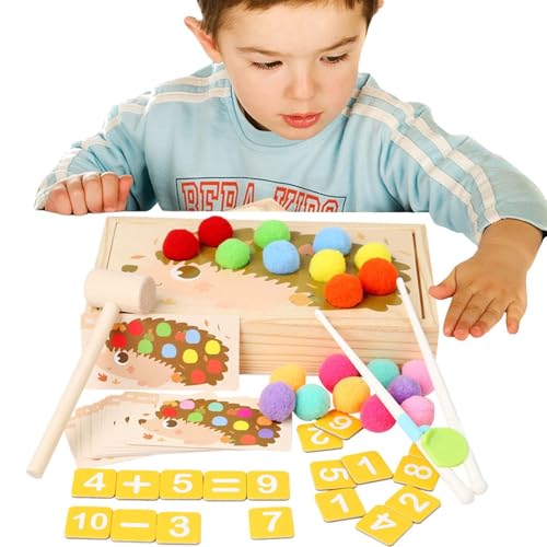 Duroecsain Perlenspielfarbensortierung, Maulwurfsspiel | Interaktives farbenfrohes Ball Matching Toy - Buntes kognitives Lernboard, Frühes Puzzlespiel für Mädchen, Jungenausbildung von Duroecsain