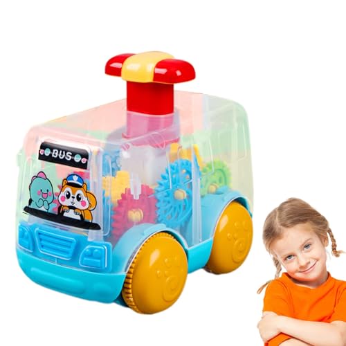 Duroecsain Press-Spielzeugauto, Press-and-Go-Auto | Transparentes süßes Press and Go Gear Auto | Frühe Entwicklungsbedarf, tragbares interaktives multifunktionales Autospielzeug für, Mädchen, Kinder von Duroecsain