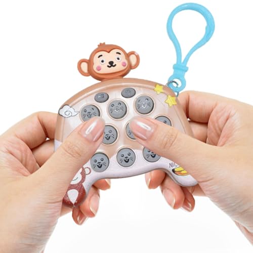 Duroecsain Quick Push Bubble Game, Fast Push Game Fidget Toy | Handheld-Quick-Push-Spielekonsole - Cartoon Tier Fidget Spielzeug kleines Push-Spiel für Rucksack-Anhänger von Duroecsain