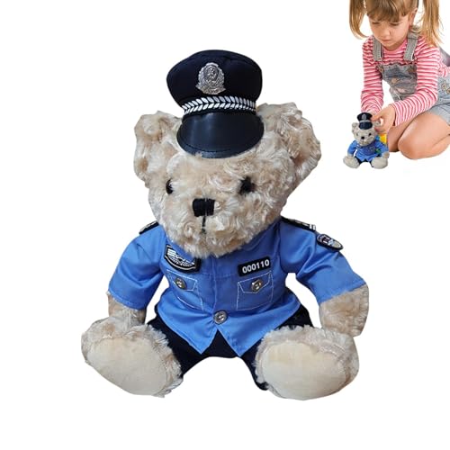 Duroecsain Richtlinien Kuscheltiere | Ausgestopftes Bären-Plüschtier im Polices-| Niedliche Plüschbären mit Abnehmbarer ung für Kinder, Mädchen und Duroecsain Richtlinien Kuscheltiere | Ausgestopftes Bären-Plüschtier im Polices-| Niedliche Plüschbären mit Abnehmbarer ung für Kinder, Mädchen und von Duroecsain