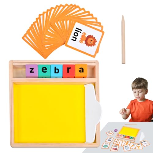 Duroecsain Sandkastenspielzeug, Sandkasten für Kinder, Matching-Spiel für Kinder, Sandkasten-Spielzeug für Vorschulkinder zur Bildung von Buchstaben und Zahlen, Schreibtabletts aus Holzsand, passendes von Duroecsain