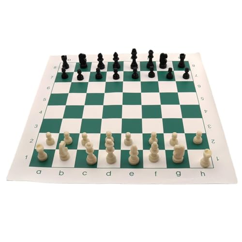 Duroecsain Schachbrett-Set, Schach-Sets für Erwachsene - Professionelle Schachbrettspiele - Interaktives Strategiespiel, zusammenklappbares Schachspiel, Reisespielzeug, Lernspielzeug mit von Duroecsain