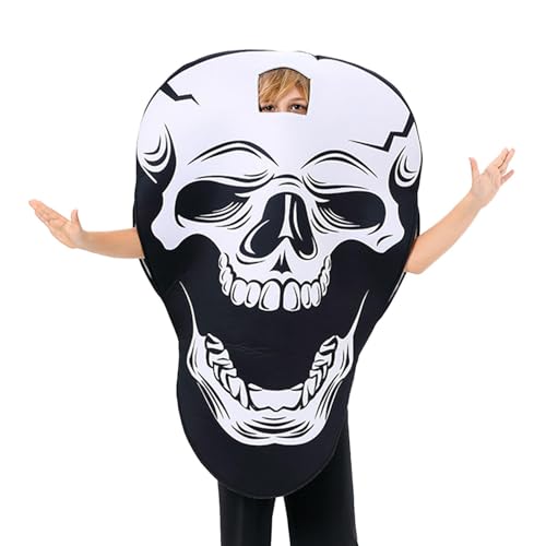 Duroecsain Skelett-Halloween-Kostüm für Kinder,Halloween-Skelett-Kostüm für - Skelett-Outfit für Kinder - Verkleidung, Rollenspielzubehör, Urlaubskleidung, Cosplay-Kostüm für und Mädchen von Duroecsain