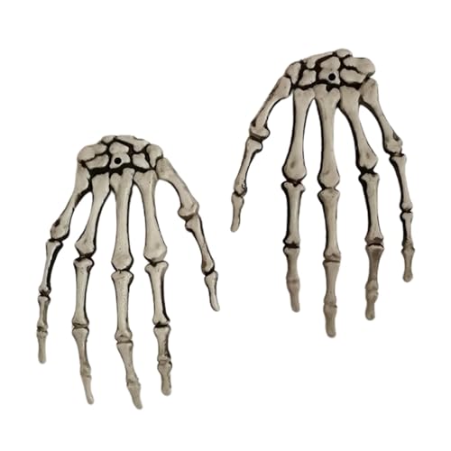 Duroecsain Skeletthände,Skeletthand,1 Paar gefälschte menschliche Handknochen | Realistisches, lebensgroßes, abgetrenntes Halloween-Skelett-Händemodell für Dekorations-Requisiten von Duroecsain